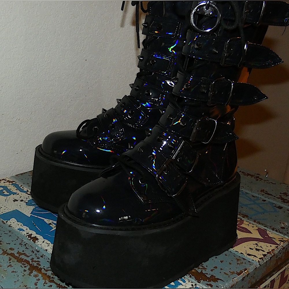 Used Black Demonia Boots: Damned 225